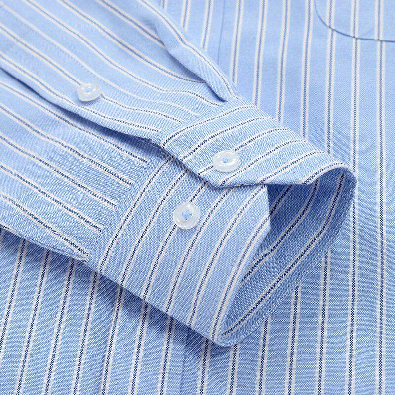 Oxford Shirts Men Striped Casual Men Shirts Long Sleeve England Style Big Size Shirts Men