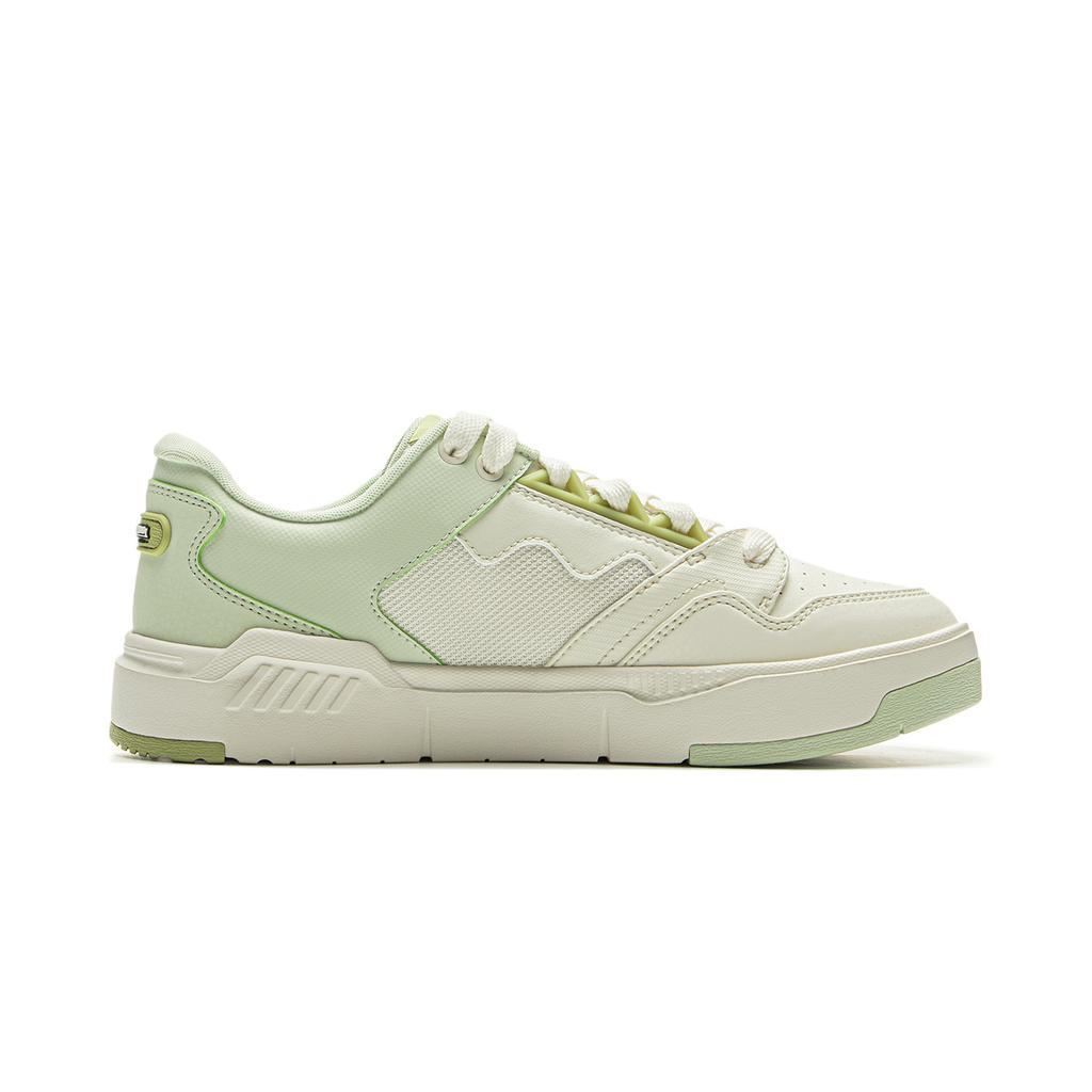 New LiNing COMMOM 80s Wear resistant Non slip And Breathable Low Top Skateboard Shoes Women's Beige White Green AGCV052-5