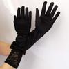 Accessories Dinner Dress Party Autumn Bow Women Satin Gloves Lace Long Gloves Etiquette Mittens