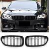 Car Front Kidney Sport Grille For BMW 5 Series F10 F11 F18 520d 530d 540i 2010-2017 1Pair Gloss Black Dual Slats Racing Grill