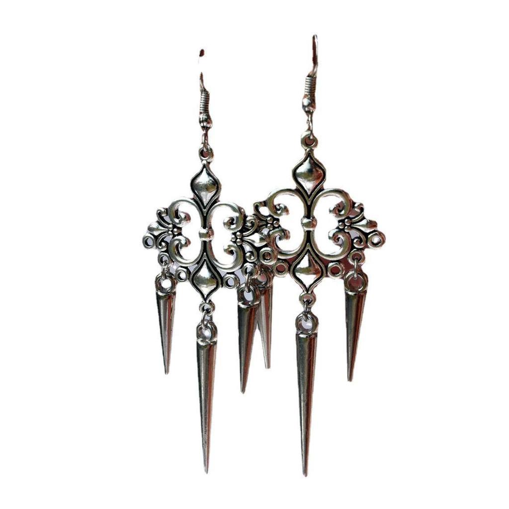 Silver Gothic Filigree Earrings