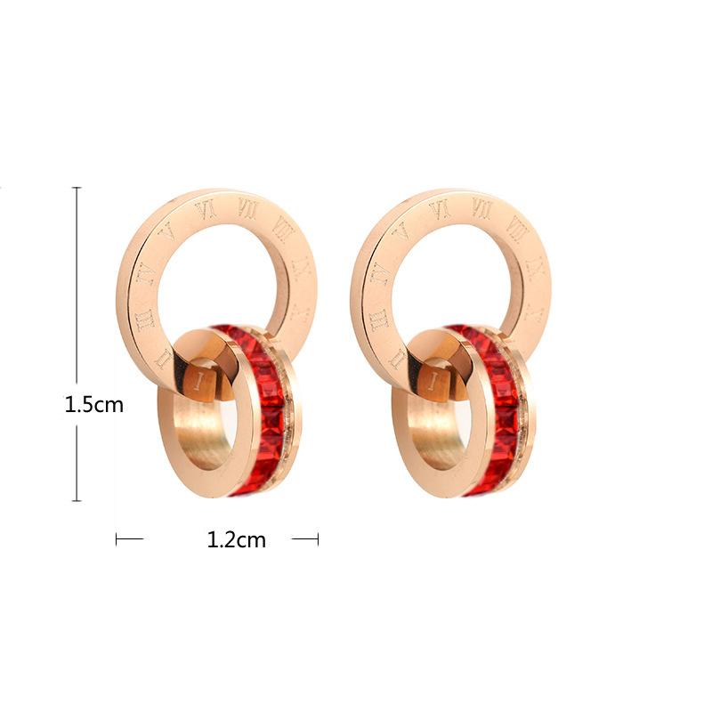 3pcs/set Classic Roman Numeral Crystal Stainless Steel Earrings Necklace for Women Elegant  Wedding Party Jewelry Gift