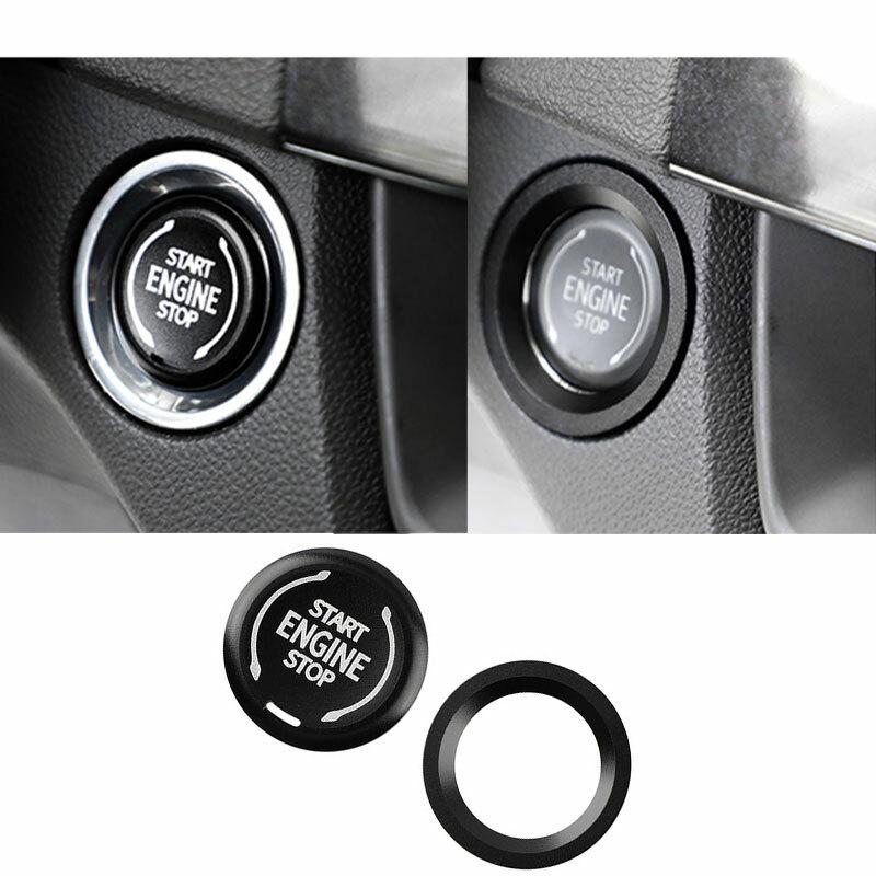 Start Button Ignition Switch Cover Trim Aluminum Black For Cadillac XT4 2018-20
