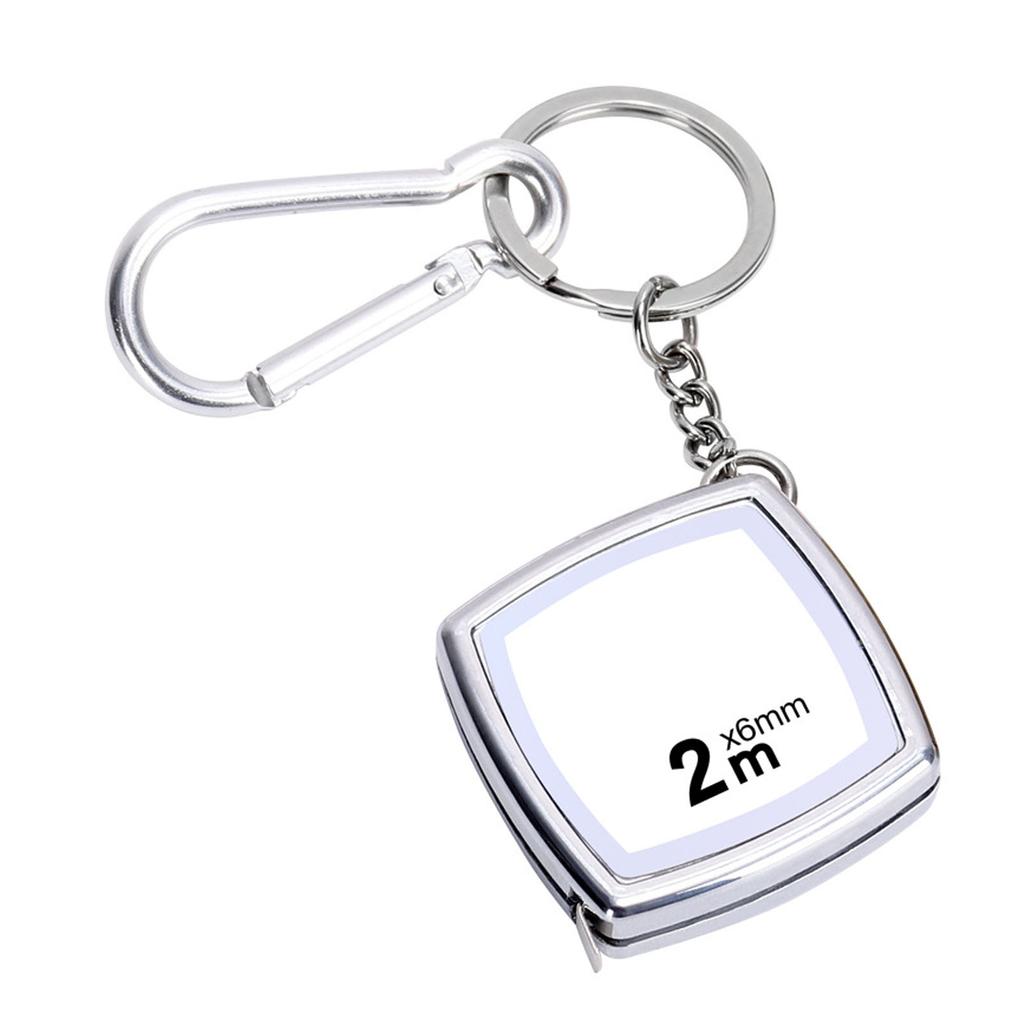 Mini Tape Measure with Keychain Steel Retractable Tape Portable Measuring Tape 2 Meters