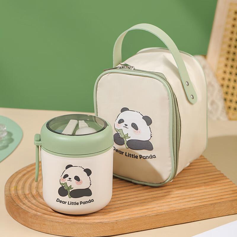 LEXIAOMAN 304 Stainless Steel Insulated Cup with Lid, Spoon & Bag