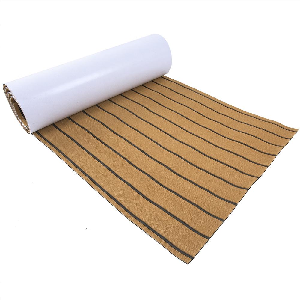 EVA Teak Decking Sheet Surfboard Boat Yacht Flooring Mat Carpet Pad (Brown & Black Strips)