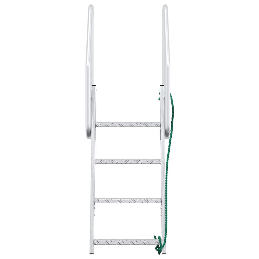 4 Step Dock Ladder Silver 58 x 77 x 166 cm Aluminum