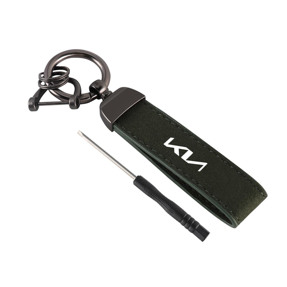 2026 Het Bilklistermärke Man Kvinna Läderlogotyp Bilnyckelring Nyckelring Nyckeltillbehör För KIA Ceed Sportage Rio 3 Proceed K5 Sedona F