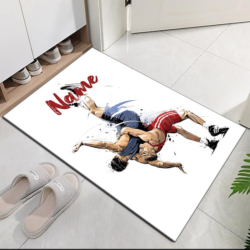 Custom Name wrestling Printed Carpet, for Office Chair Living Room Bedroom Kitchen Room Decor Gifts.