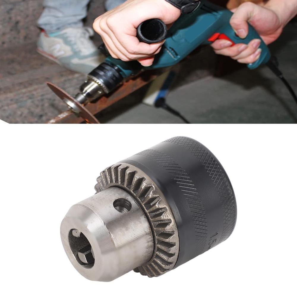 1.5-13mm Capacity Impact Drill Bit Adapter Carbon Steel Three Jaw Drill Chuck Fixing Drilling