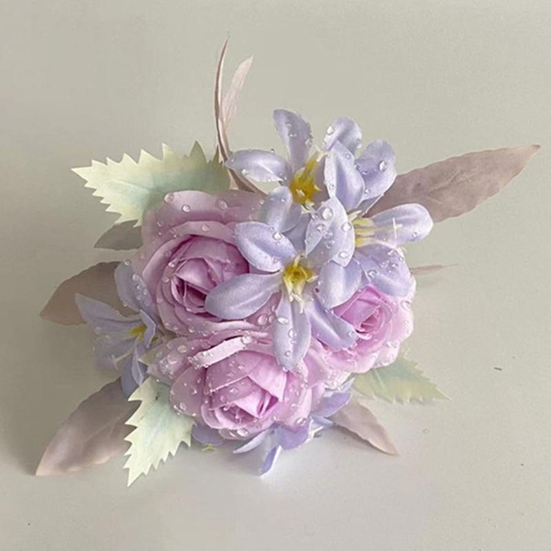 Artificial Flowers Artificial Rose Flower Bouquet for Wedding Party Decoration, Realistic Flower Table Centerpiece Decor