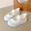 New Niche Sweet Soft Girl High Value Thick Sole Velcro Bread Shoes Women Summer White Shoes Women