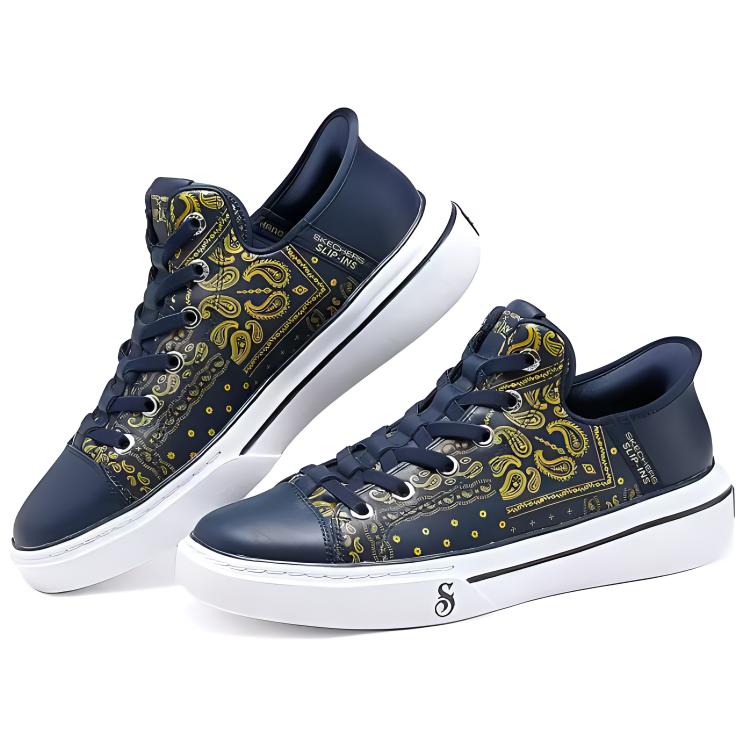 Skechers Snoop Weiche Bequeme Low-Top Skateschuhe Herren Sneaker Marineblau 251017-NVY