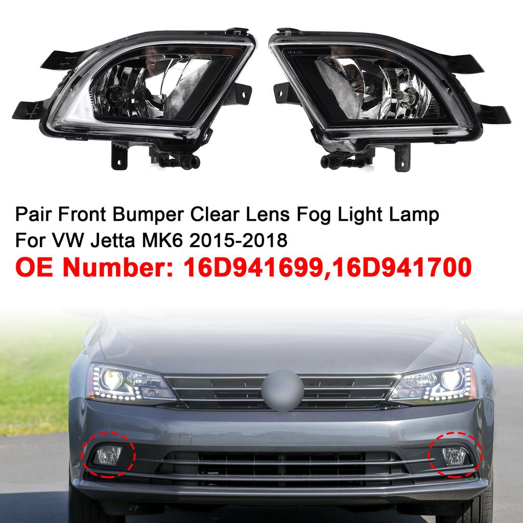 Front Bumper Clear Lens Fog Light Lamp For Volkswagen Volkswagen Jetta 2015-2018