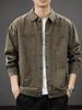 Men's 2025 Retro Workwear Casual Lapel Jacket - Japanese Style Autumn Shirt
