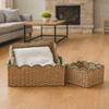 Rectangular Imitation Rattan Storage Basket Large Capacity Cosmetic Storage Box  for Living Room