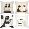 Cute Cat Pattern Throw Pillows for Home Decor Polyester Pillowcase, Sofa Decorative Cushion Cov Headboard Pillow