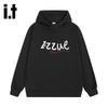Izzue I.t Men's American Retro Letter Print Heavyweight Hooded Sweatshirt