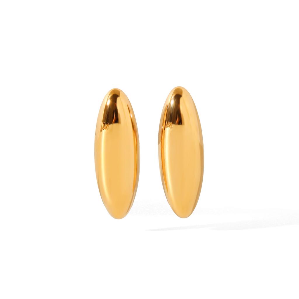 High Quality 18K Gold Plated Smooth Water Drop Stainless Steel Fashion Jewelry Women Earrings