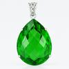 Natural Certified Green Topaz 100 Ct 925 Sterling Silver Huge Size Pear Pendant AI-39-NS