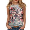 Floral Oil Painting 3D Print Tank Tops Women O-Neck Casual Vest Off Shoulder Y2k Elegant Sleeveless Top Camisole Woman Clothing