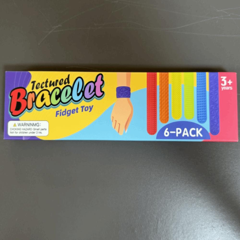 6-teiliges Set Silikon-Klatscharmbänder Texturierte Oberfläche Beruhigendes Werkzeug Reise