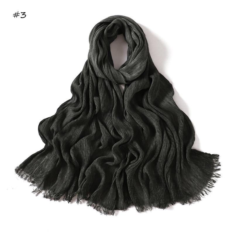 180*65cm Batikové mačkané viskózové hidžáby pro ženy Muslimský šátek Šály Jednobarevné Dámské Prodyšná čelenka Turban Femme Ramanda