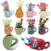 8pcs Cute Plant Fridge Magnets Tiny 3D Plant Vase Decorative Refrigerator Stickers for Refrigerator Decoration Kitchen Office