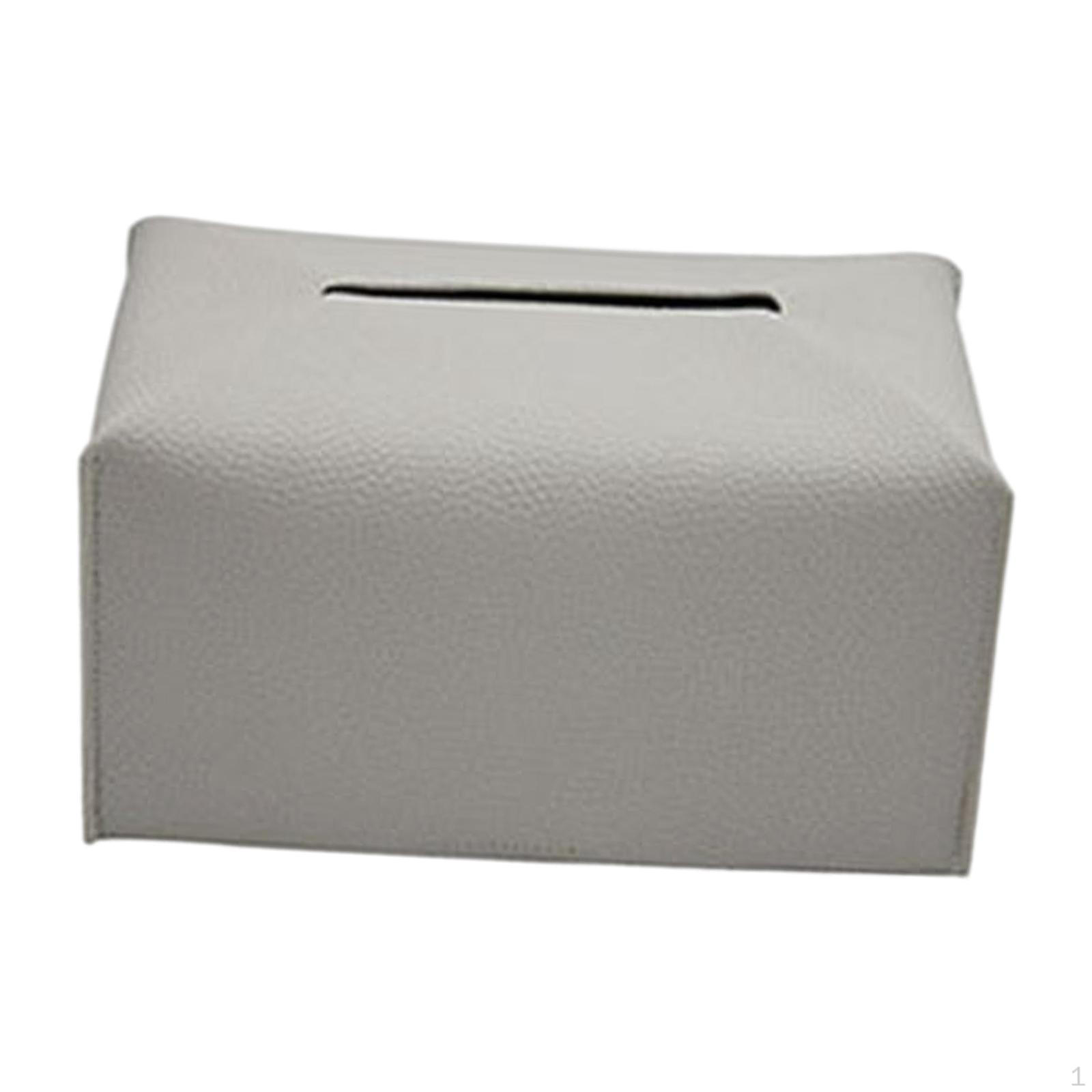 Elegant Faux Leather Tissue Holder for Home and Office серый