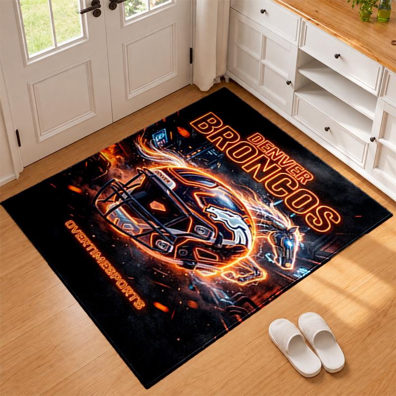 Denver Broncos Carpet Door Mat for Living Room or Bedroom Protective Mat Under Chair Office Decoration Christmas Gift Birthday Present