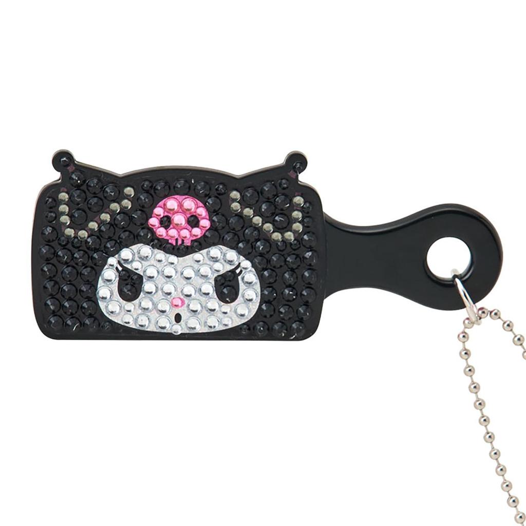 Sanrio Kuromi Mini Brush Charm Deco Body and ABS Resin Brush Polypropylene Keychain Comb 413313 (Kira Miniature) Plate (Bristles)