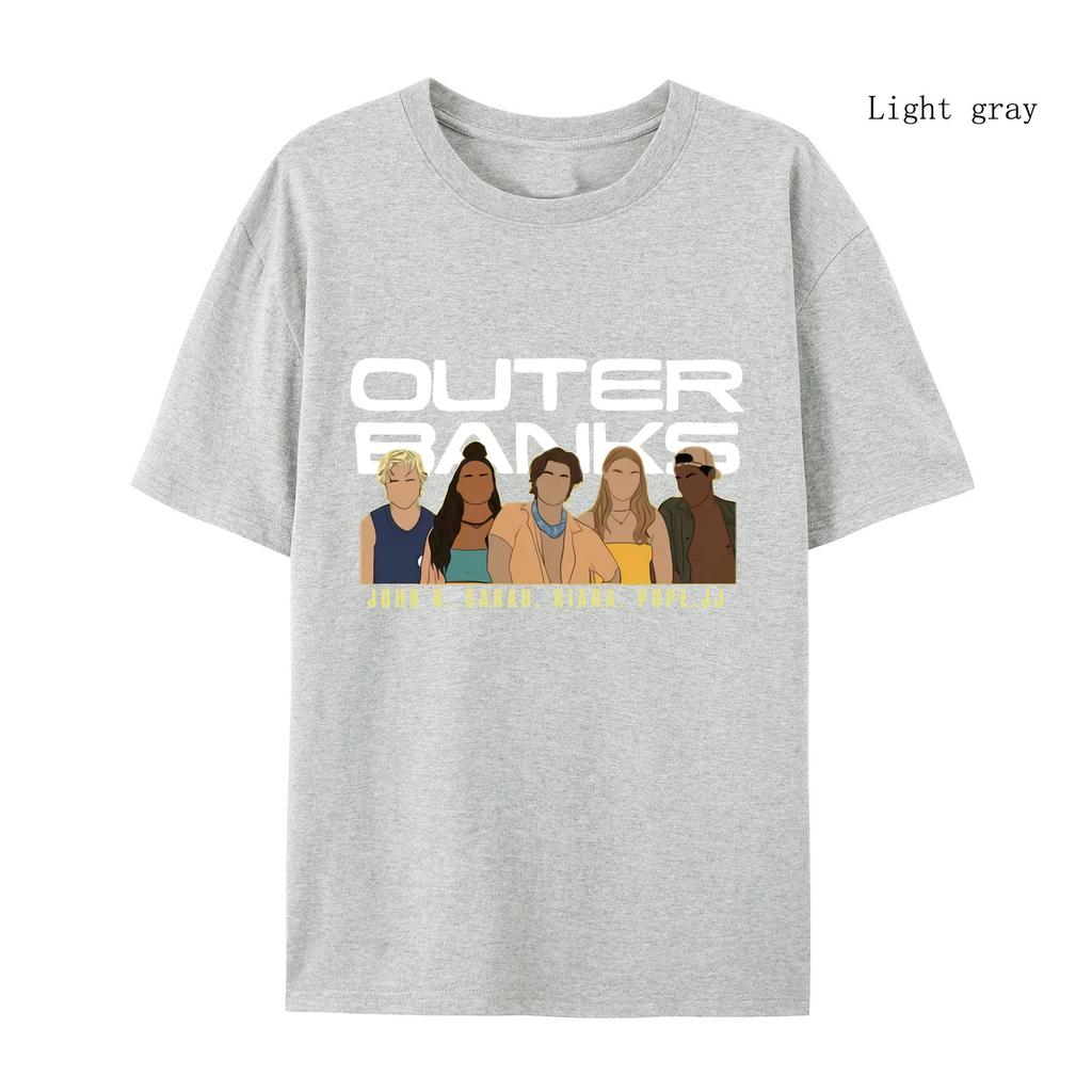 Women's Cotton T-shirt  Sleeves Outer Banks Cotton T-shirt Graphic Anime Print Pullover Men Cotton T-shirt Women Clothes