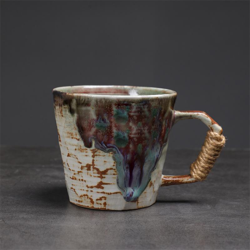 Kiln Ceramic Cup Hemp Rope Handle Mug Creative Water Cup Household High Value Coffee