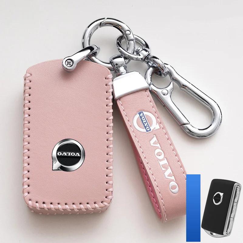 Zinc Alloy Leather Car Remote Key Case Protector Cover Shell For Volvo XC60 XC40 XC90 S90 V60 S60 V90 C40 Polestar 1 Polestar 2