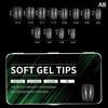 550PCS False Nail Tips Soft Gel Fingertip Semi-matte Capsules Almond French Coffin Full Cover Artificial Fake Nails Extension