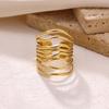 Sun Punk Anillos For Women Multilayer Broad Surface Opening Rings For Women Gold Color Stainless Steel Geometry New Ring Jewelry
