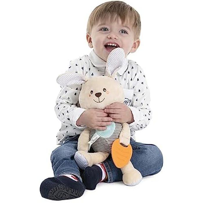 Peluche - chicco - my sweet doudou - lapin doux - anneau de dentition - multicolore