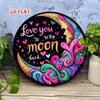 Retro Metal Love You To The Moon And Back Sign, 20cm Round Wall Decor