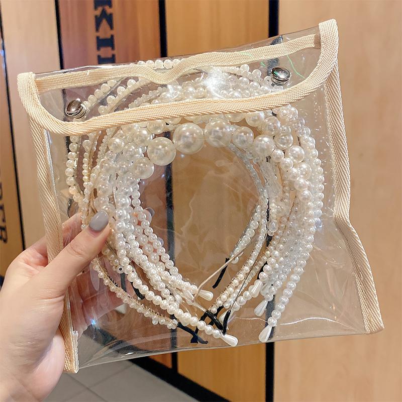 Temperament Vintage Pearl Hair Hoops For Women Ladies Simple Non-Slip Headband Hair Band Hair Accessories