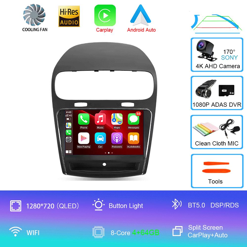 Android 14 Car Radio Carplay Auto For Dodge Journey JC 2011 2012 2013 - 2020 GPS Multimedia Player 360 Camera Video 2 Din Stereo