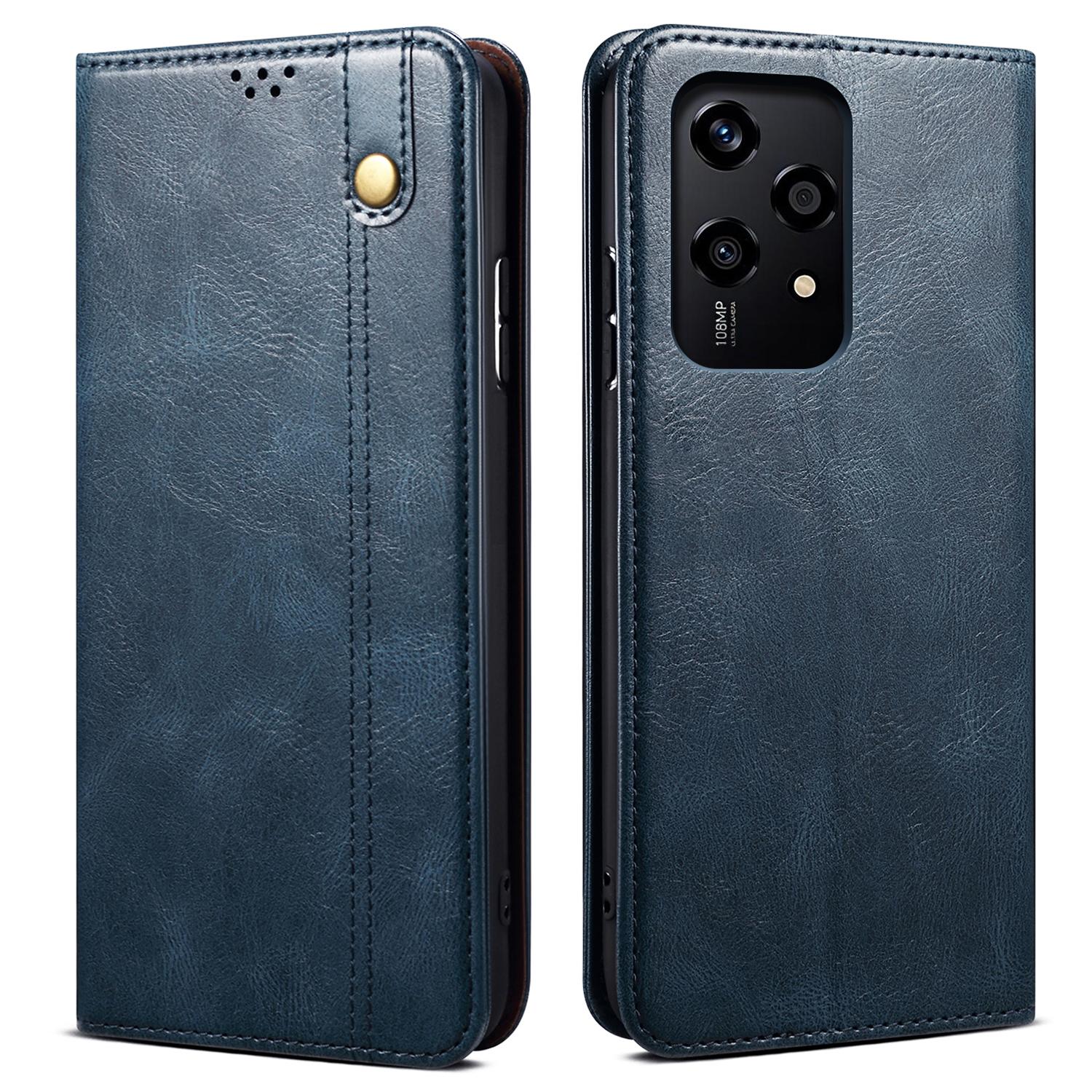 

Чохол-книжка для Honor 200 Lite Шкіряний чохол для телефону з відділенням для карток Текстура Crazy Horse Blue