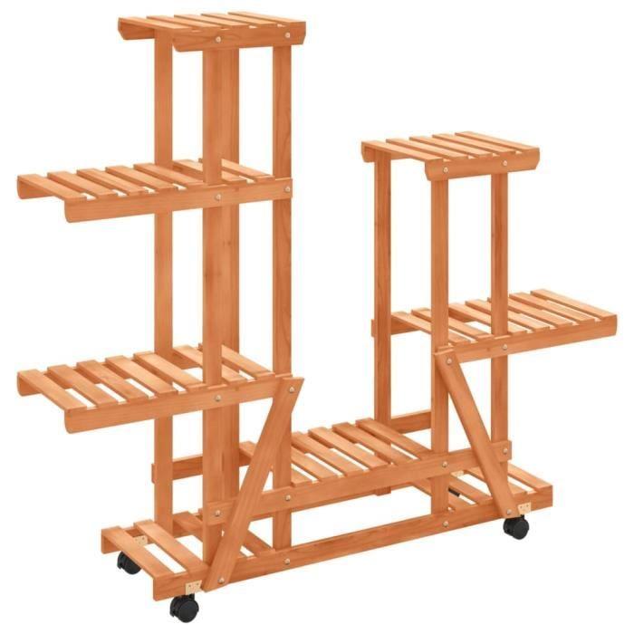 VidaXL Support à fleurs avec roues 95x25x101 cm bois massif de sapin 362864