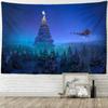 Christmas Tapestry Gift Wall Hanging Winter Night Snowflake Elk Santa Claus Hanging Fireplace Blanket Gift Home Wall Decorations