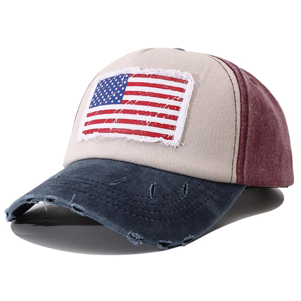 New Designer Usa Flag Embroidered Baseball Cap Bone Masculino Vintage 5 Panel Snapback Hats For Women Men Casquette Homme