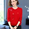 Women's Crewneck Sweater Embroidered Loose Plus Size Knitwear Pullover Stretch Knit Top Jumper Spring Autumn