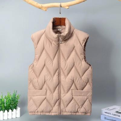 Down Cotton Vest Women's Autumn and Winter Fashion Mother Vest Jacket Loose and Light Vest Vest Warm Cotton Jacket Top