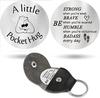 Cross Car Key Inspirational Decision Coin Leather Keychain with Stainless Steel Engraved Double-Sided Round Charm Gift