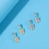 Women Girls Elegant Gold Color Crystal Shovel  Ear Clips Classic Small Size Creative Earrings Corsage Party Fashion Jewelry