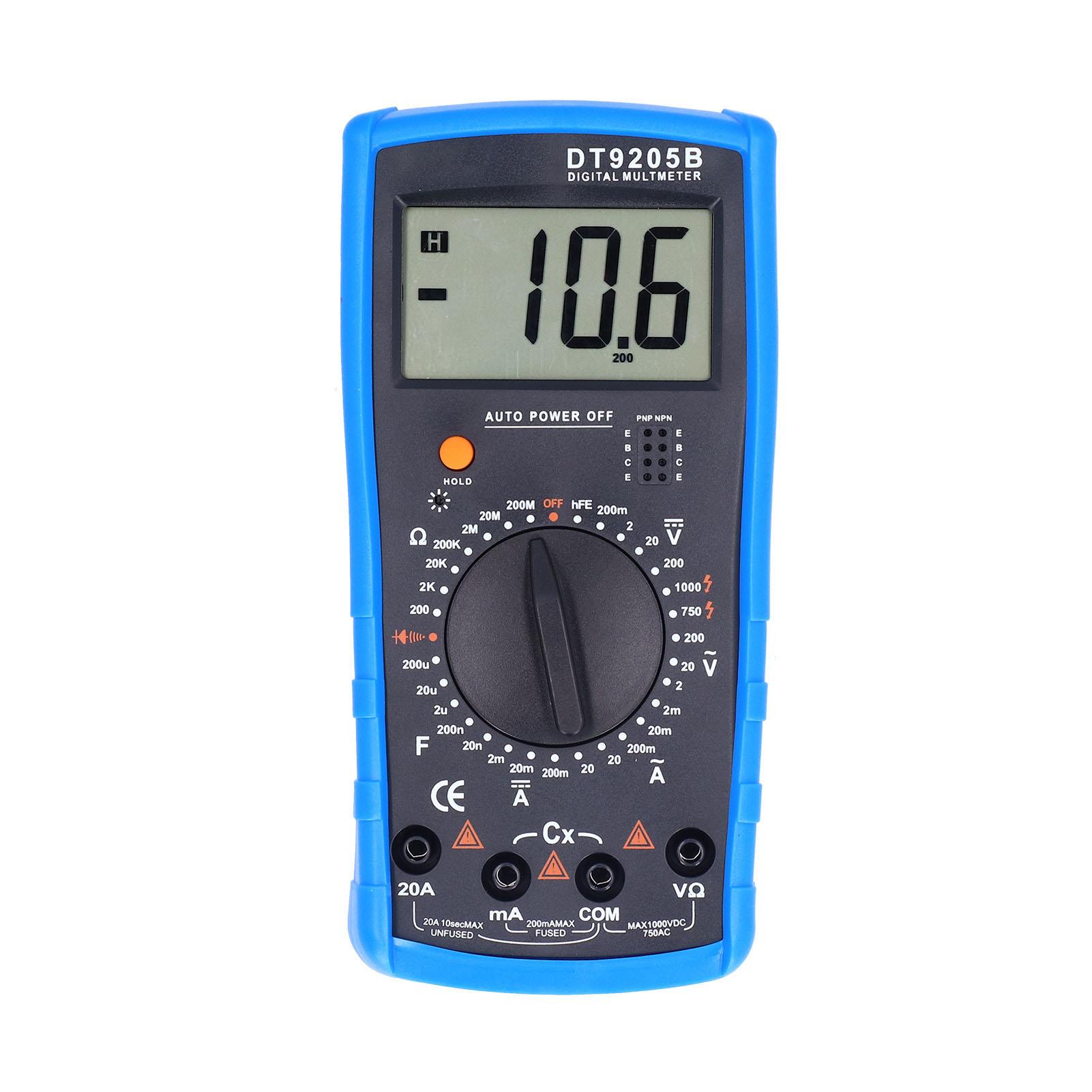 

DT9205B Міні РК-цифровий мультиметр Повний діапазон Тестер змінного/постійного струму Напруги Ємності