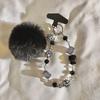 Trendy Cute Fluffy Pom Pom Beaded Bracelet - Feminine Anti-Lost Wristband for Phone Case/Chain/CCD/Headphone, Handheld